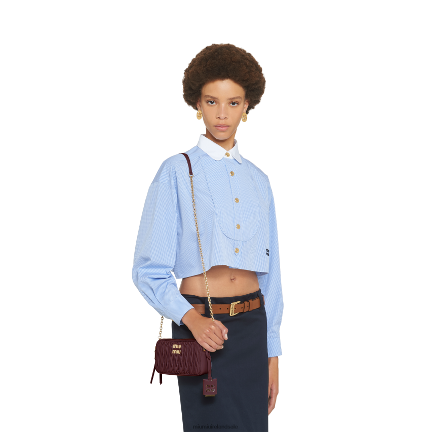 IE Miu MiuCollection Matelasse Nappa Leather Mini-bag Amaranth Red/Maize Yellow XJN62J81