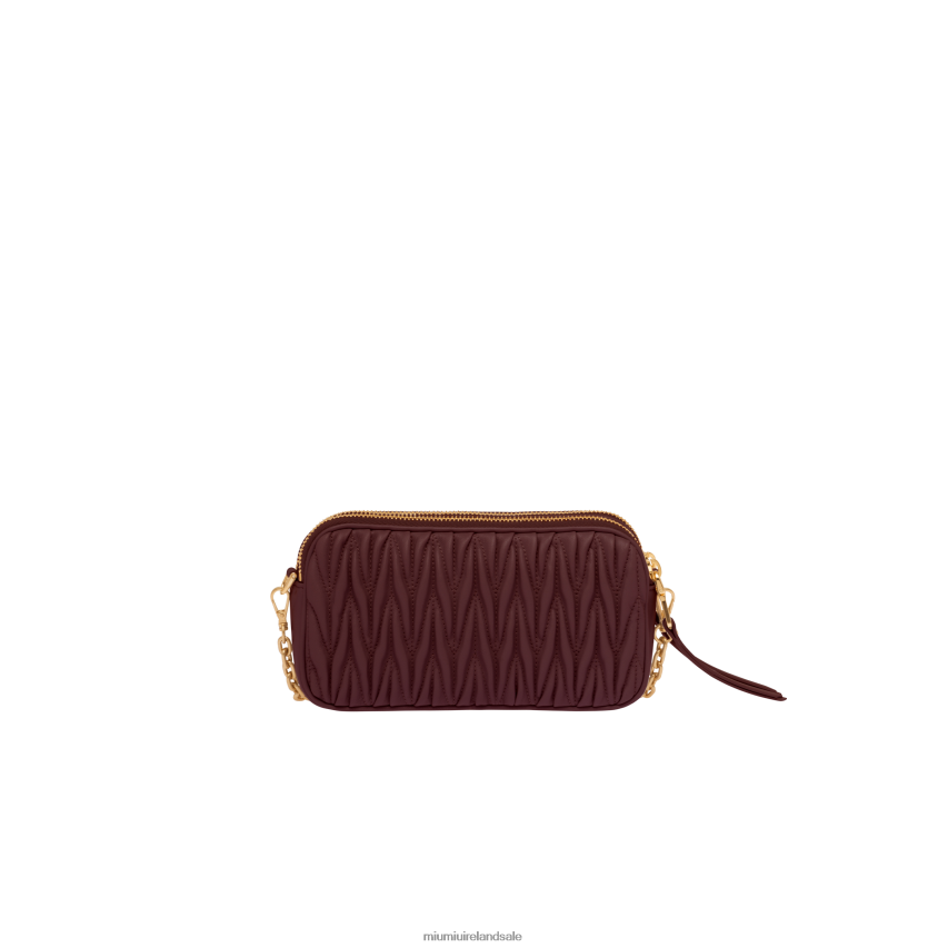 IE Miu MiuCollection Matelasse Nappa Leather Mini-bag Amaranth Red/Maize Yellow XJN62J81