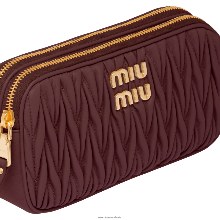 IE Miu MiuCollection Matelasse Nappa Leather Mini-bag Amaranth Red/Maize Yellow XJN62J81