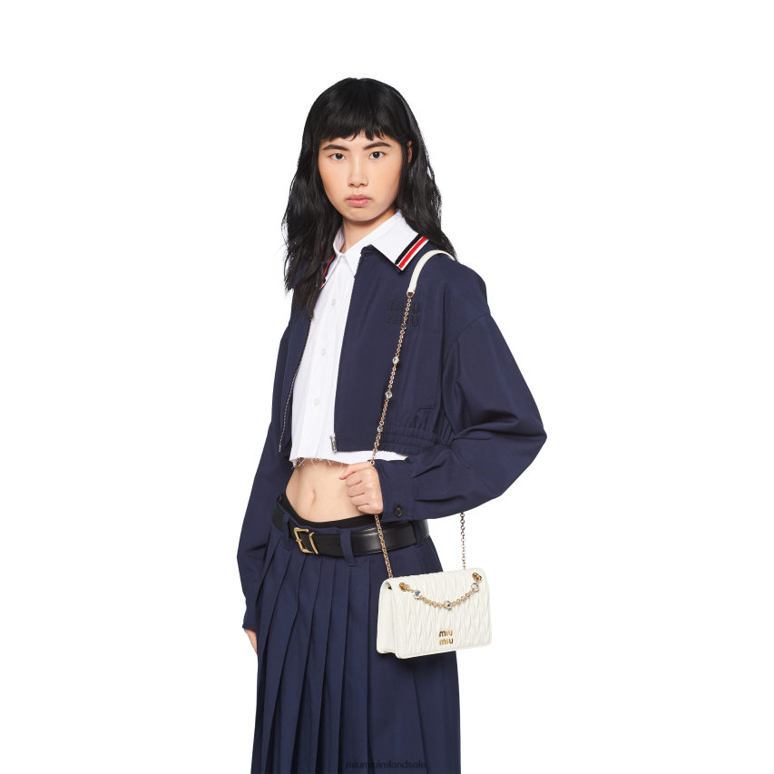 IE Miu MiuCollection Matelasse Nappa Leather Mini-bag White XJN62J113
