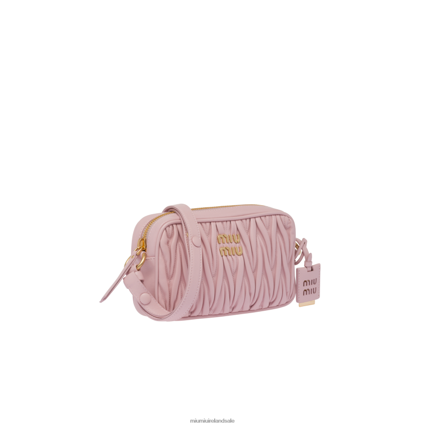 IE Miu MiuCollection Matelasse Nappa Leather Shoulder Bag Alabaster Pink XJN62J80