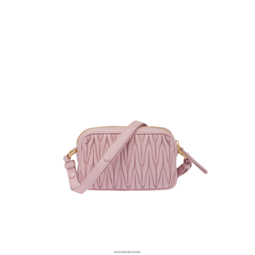 IE Miu MiuCollection Matelasse Nappa Leather Shoulder Bag Alabaster Pink XJN62J80