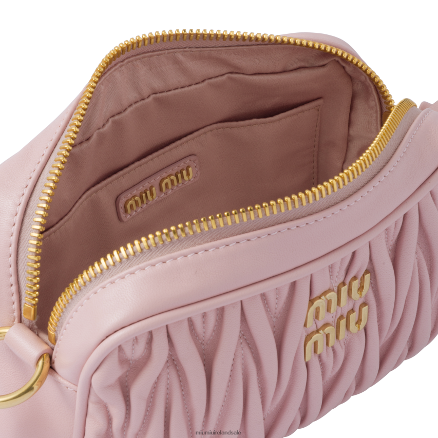 IE Miu MiuCollection Matelasse Nappa Leather Shoulder Bag Alabaster Pink XJN62J80