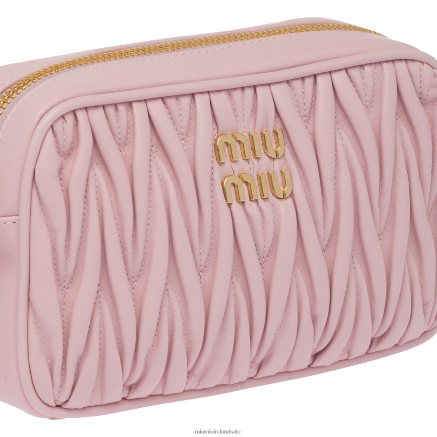 IE Miu MiuCollection Matelasse Nappa Leather Shoulder Bag Alabaster Pink XJN62J80