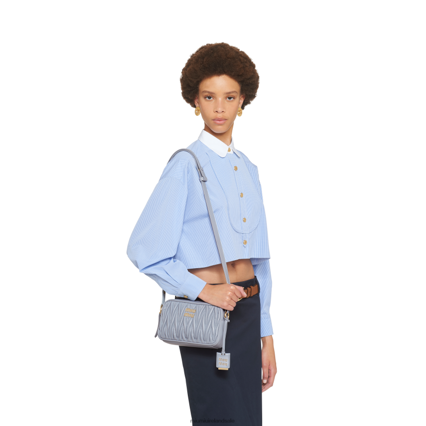 IE Miu MiuCollection Matelasse Nappa Leather Shoulder Bag Cornflower XJN62J79
