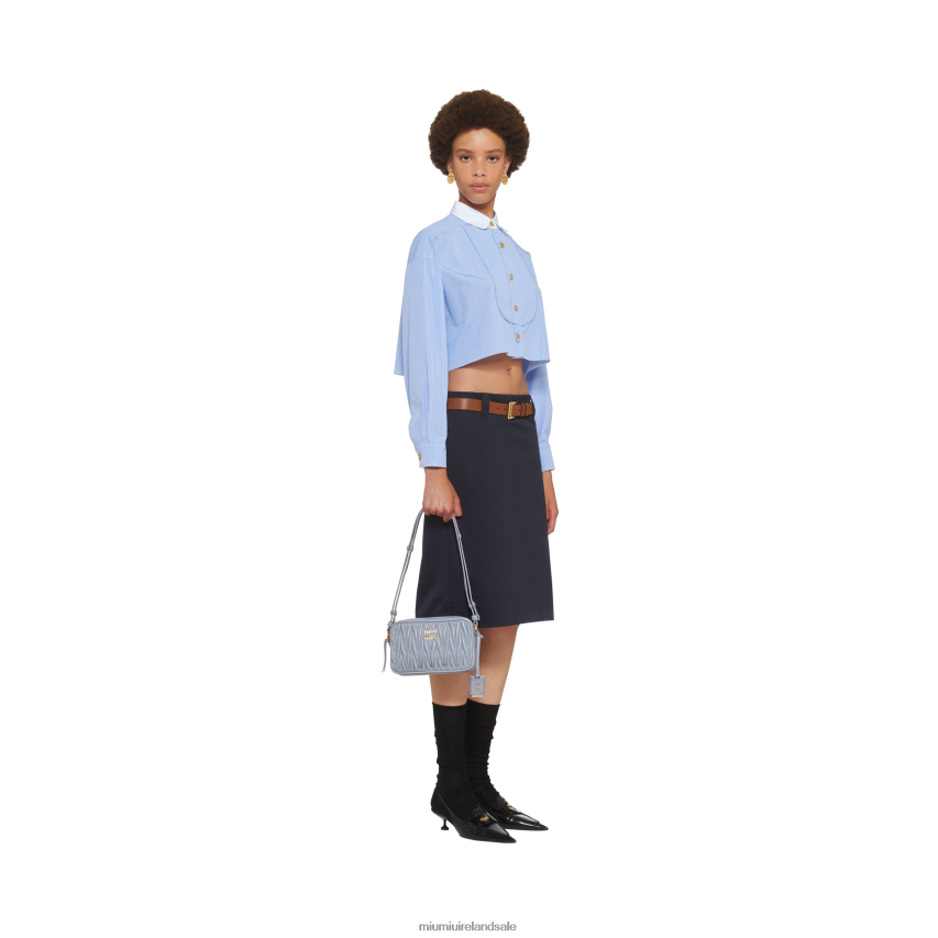 IE Miu MiuCollection Matelasse Nappa Leather Shoulder Bag Cornflower XJN62J79