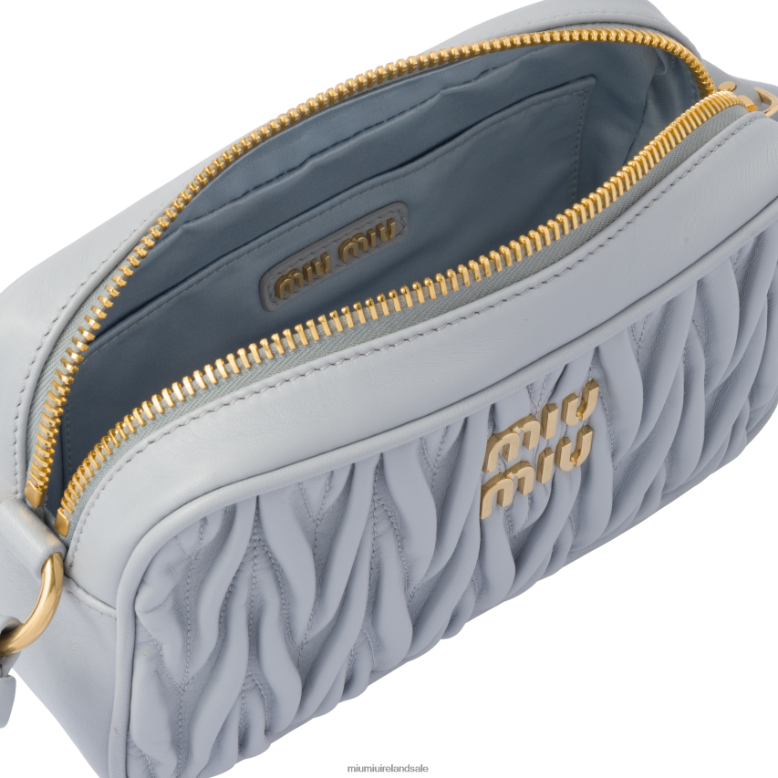 IE Miu MiuCollection Matelasse Nappa Leather Shoulder Bag Cornflower XJN62J79