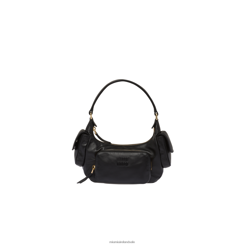 IE Miu MiuCollection Nappa Leather Pocket Bag Black XJN62J84
