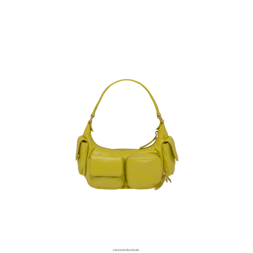 IE Miu MiuCollection Nappa Leather Pocket Bag Citron Yellow XJN62J86