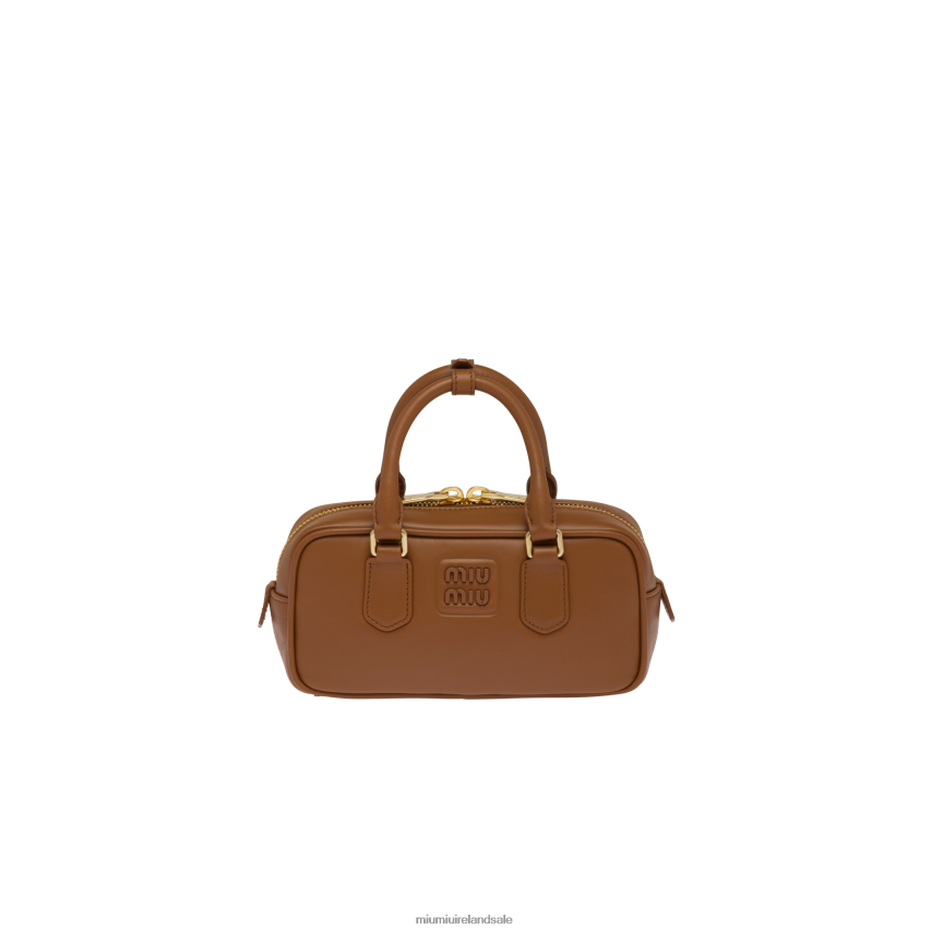 IE Miu MiuCollection Arcadie Leather Bag Cognac XJN62J135