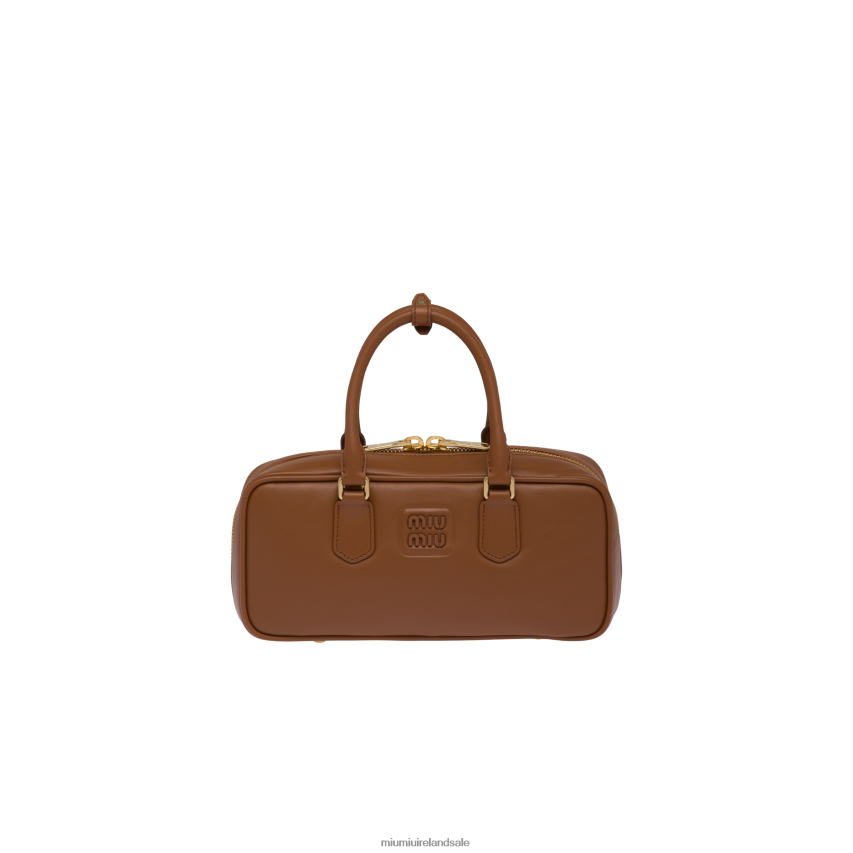 IE Miu MiuCollection Arcadie Leather Bag Cognac XJN62J140