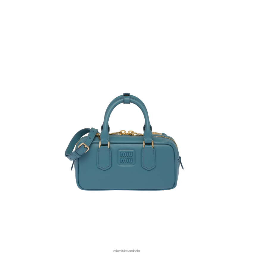 IE Miu MiuCollection Arcadie Leather Bag Marina Blue XJN62J136