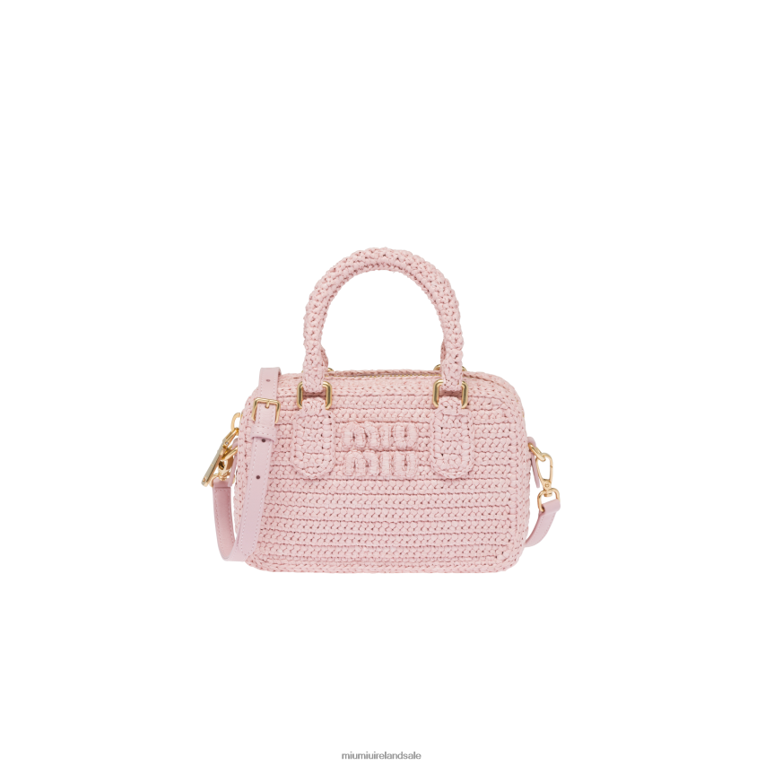 IE Miu MiuCollection Crochet Top-handle Bag Alabaster Pink XJN62J159