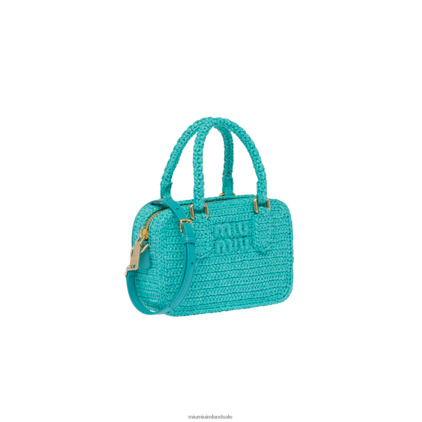 IE Miu MiuCollection Crochet Top-handle Bag Jade Green XJN62J161