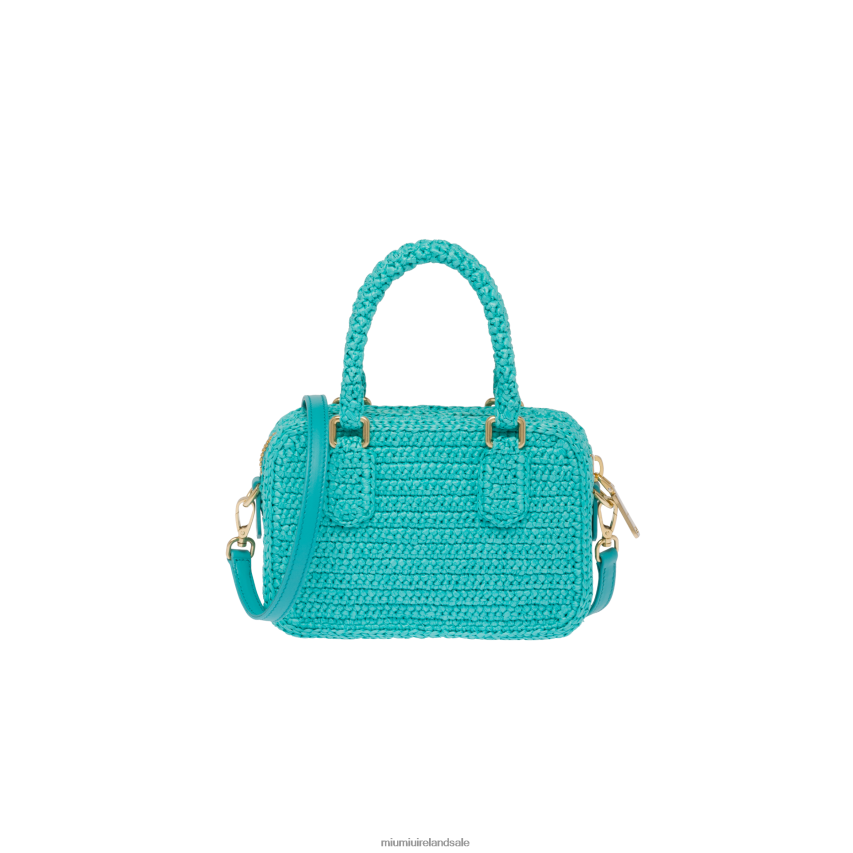IE Miu MiuCollection Crochet Top-handle Bag Jade Green XJN62J161