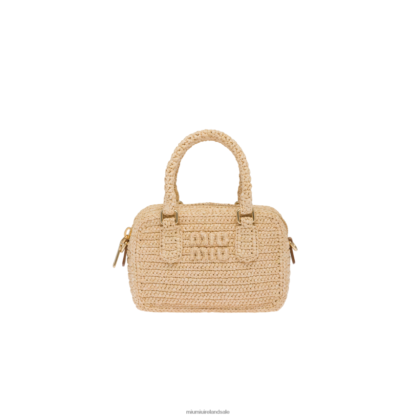 IE Miu MiuCollection Crochet Top-handle Bag Natural XJN62J162
