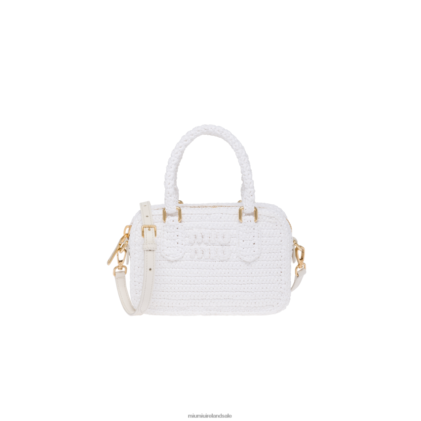 IE Miu MiuCollection Crochet Top-handle Bag White XJN62J163