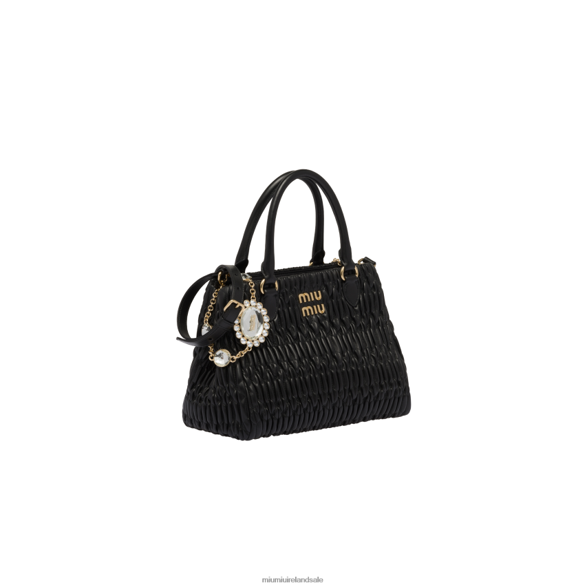 IE Miu MiuCollection Crystal Nappa Leather And Crystal Handbag Black XJN62J153