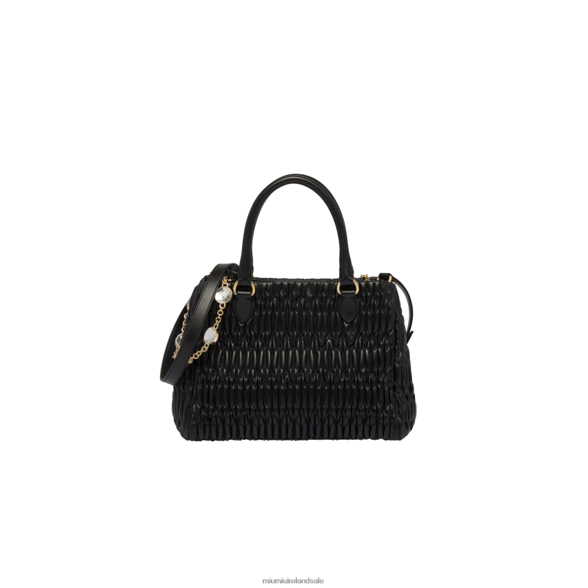 IE Miu MiuCollection Crystal Nappa Leather And Crystal Handbag Black XJN62J153