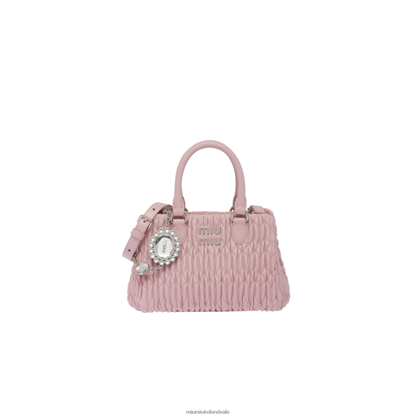 IE Miu MiuCollection Crystal Nappa Leather Handbag Alabaster Pink XJN62J157