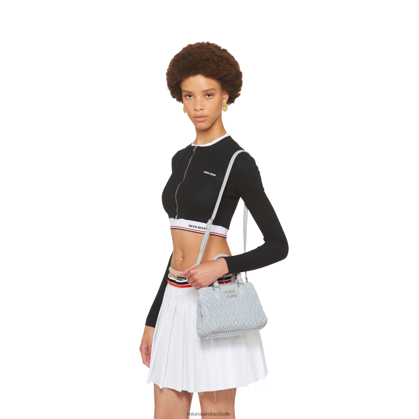 IE Miu MiuCollection Crystal Nappa Leather Handbag Cornflower XJN62J155