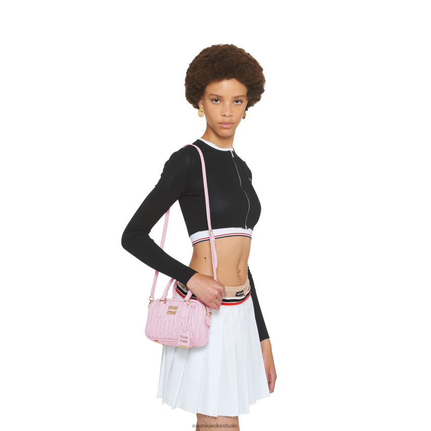 IE Miu MiuCollection Matelasse Nappa Leather Top-handle Bag Alabaster Pink XJN62J144