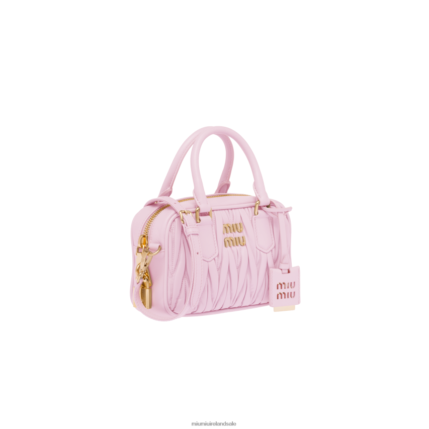IE Miu MiuCollection Matelasse Nappa Leather Top-handle Bag Alabaster Pink XJN62J144
