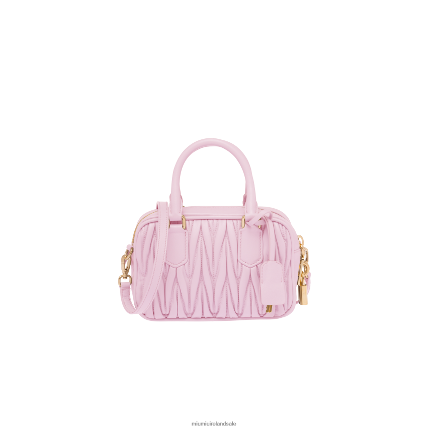 IE Miu MiuCollection Matelasse Nappa Leather Top-handle Bag Alabaster Pink XJN62J144