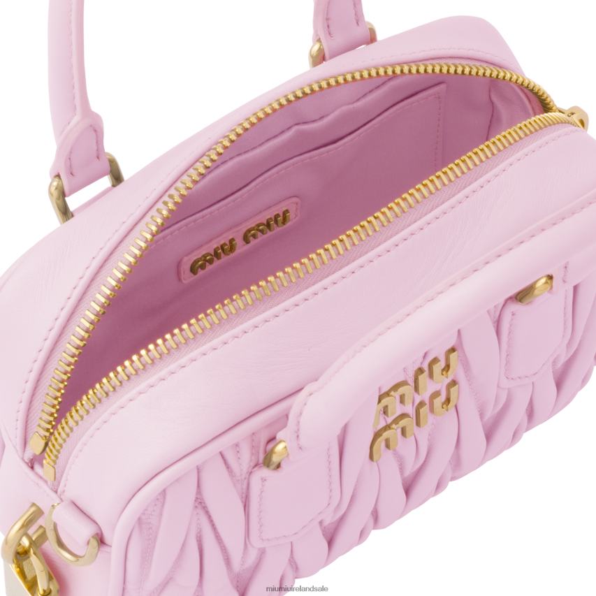 IE Miu MiuCollection Matelasse Nappa Leather Top-handle Bag Alabaster Pink XJN62J144