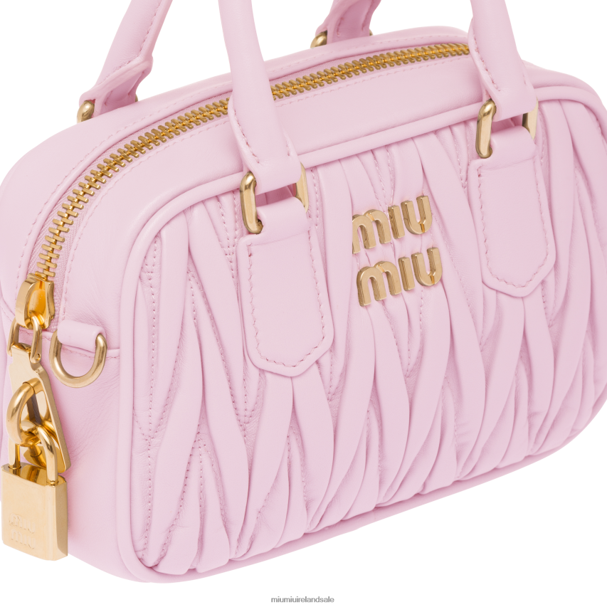 IE Miu MiuCollection Matelasse Nappa Leather Top-handle Bag Alabaster Pink XJN62J144