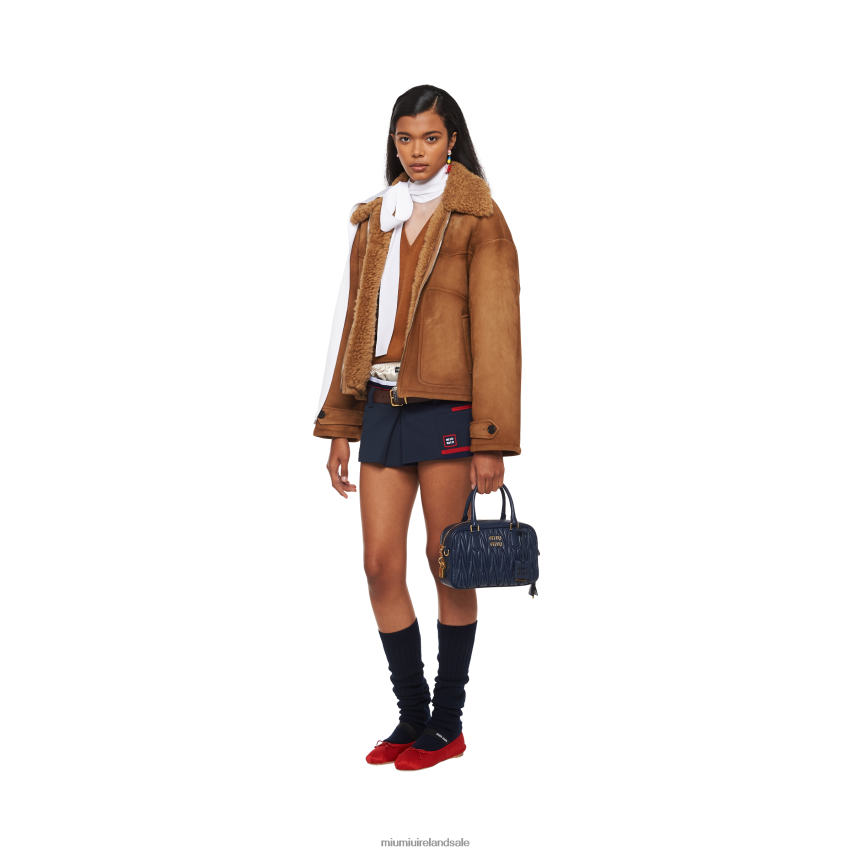 IE Miu MiuCollection Matelasse Nappa Leather Top-handle Bag Baltic Blue XJN62J146