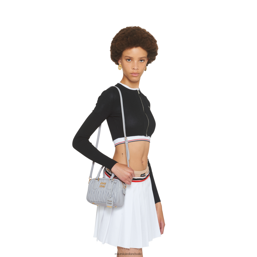 IE Miu MiuCollection Matelasse Nappa Leather Top-handle Bag Cornflower XJN62J145