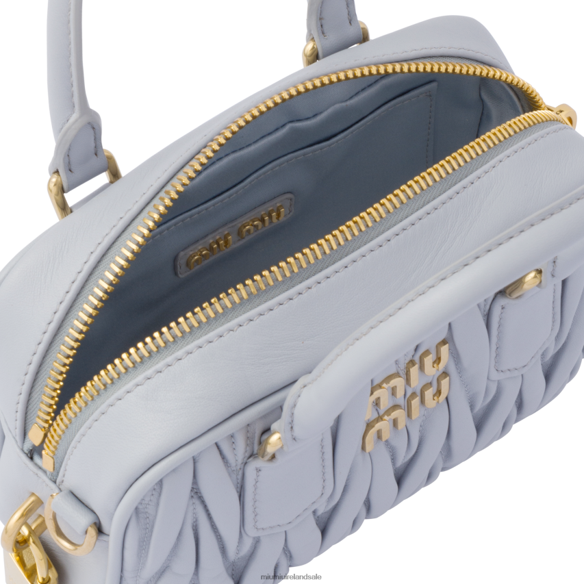 IE Miu MiuCollection Matelasse Nappa Leather Top-handle Bag Cornflower XJN62J145