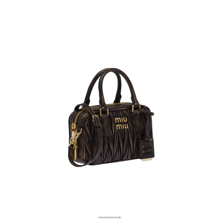 IE Miu MiuCollection Matelasse Nappa Leather Top-handle Bag Sand/Coffee XJN62J142