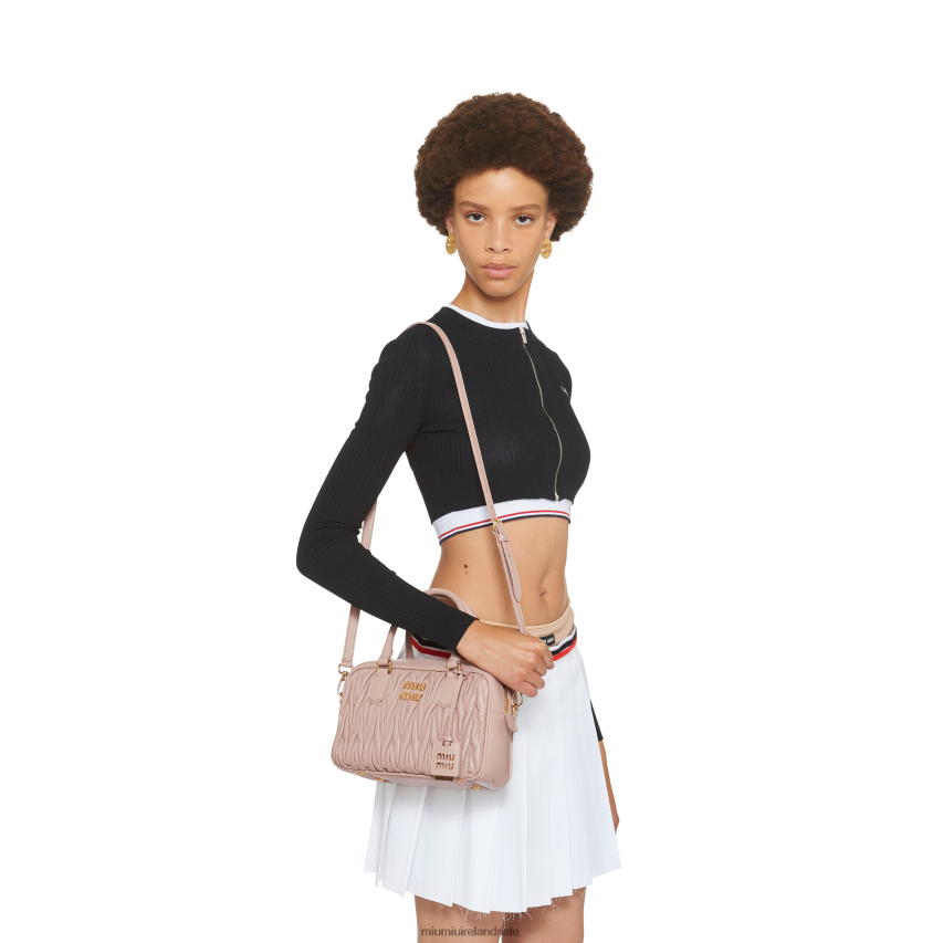 IE Miu MiuCollection Matelasse Nappa Leather Top-handle Bag Water Lily XJN62J147