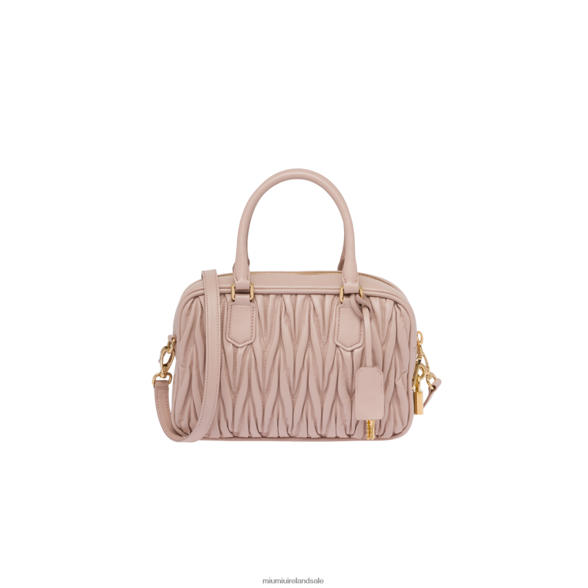 IE Miu MiuCollection Matelasse Nappa Leather Top-handle Bag Water Lily XJN62J147