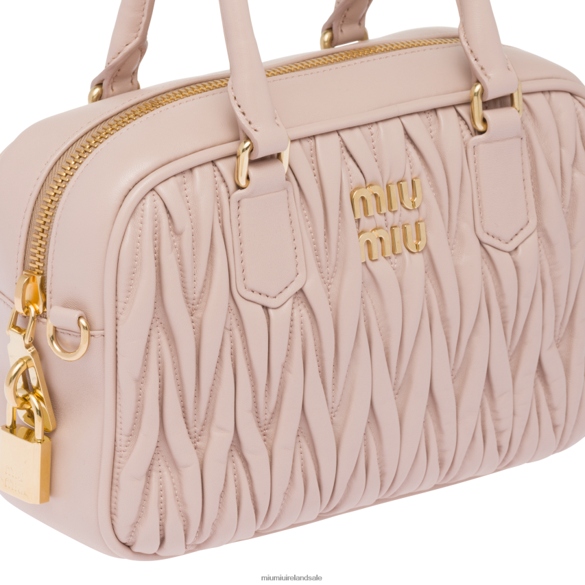 IE Miu MiuCollection Matelasse Nappa Leather Top-handle Bag Water Lily XJN62J147