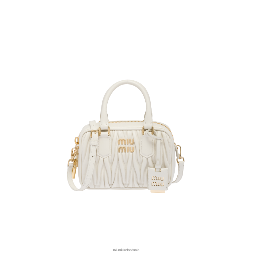 IE Miu MiuCollection Matelasse Nappa Leather Top-handle Bag White XJN62J143