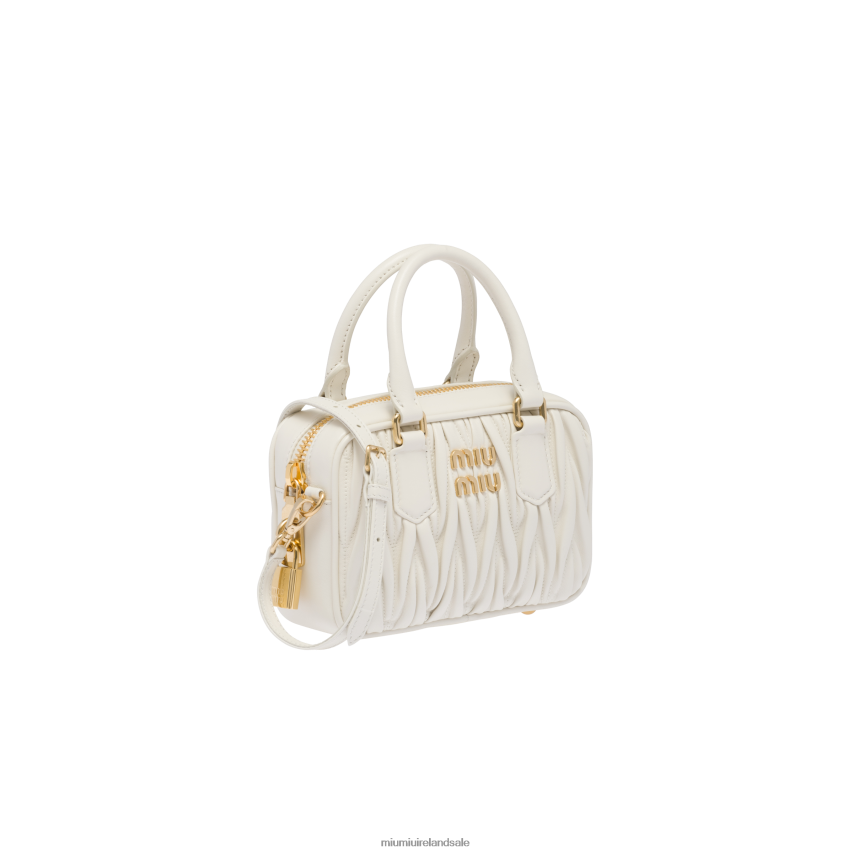IE Miu MiuCollection Matelasse Nappa Leather Top-handle Bag White XJN62J143