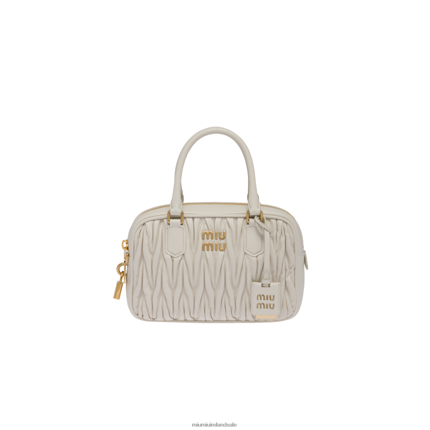 IE Miu MiuCollection Matelasse Nappa Leather Top-handle Bag White XJN62J149