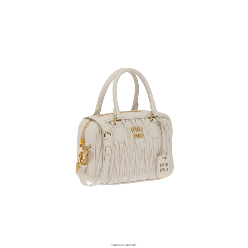 IE Miu MiuCollection Matelasse Nappa Leather Top-handle Bag White XJN62J149