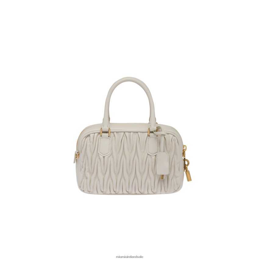 IE Miu MiuCollection Matelasse Nappa Leather Top-handle Bag White XJN62J149