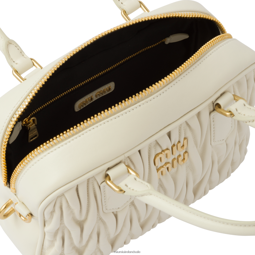 IE Miu MiuCollection Matelasse Nappa Leather Top-handle Bag White XJN62J149