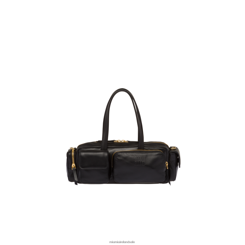 IE Miu MiuCollection Nappa Leather Top-handle Bag Black XJN62J141