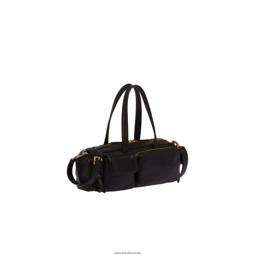 IE Miu MiuCollection Nappa Leather Top-handle Bag Black XJN62J141