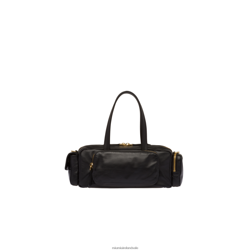IE Miu MiuCollection Nappa Leather Top-handle Bag Black XJN62J141