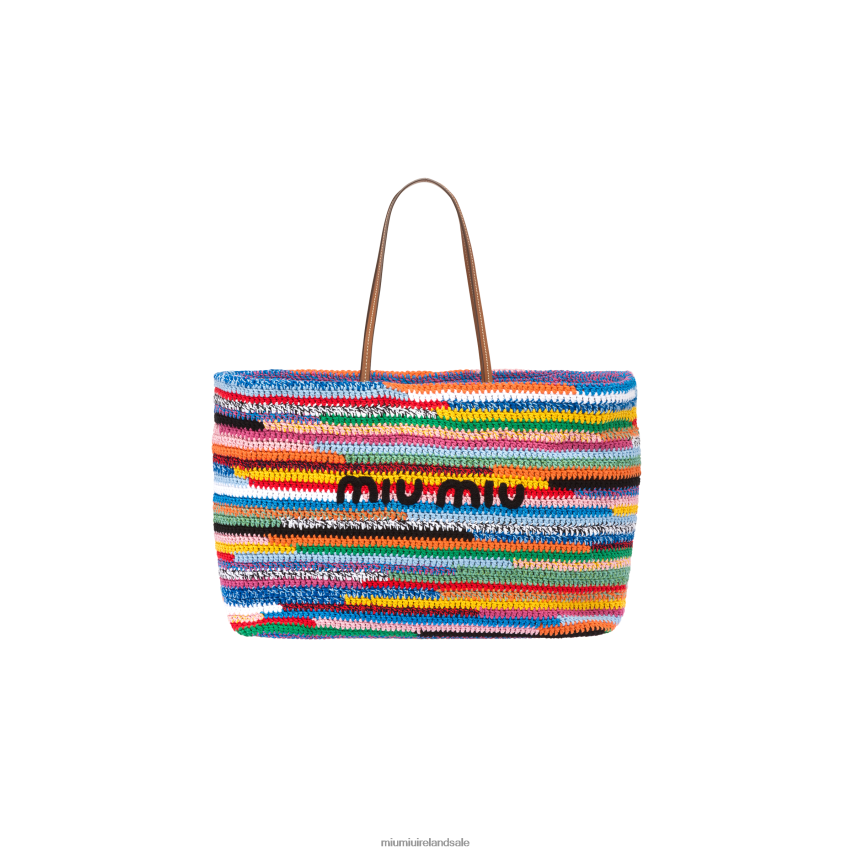 IE Miu MiuCollection Crochet Tote Bag Multicolored XJN62J130