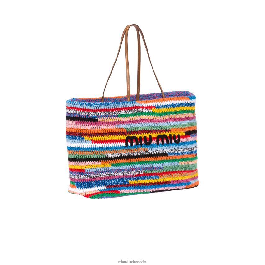 IE Miu MiuCollection Crochet Tote Bag Multicolored XJN62J130