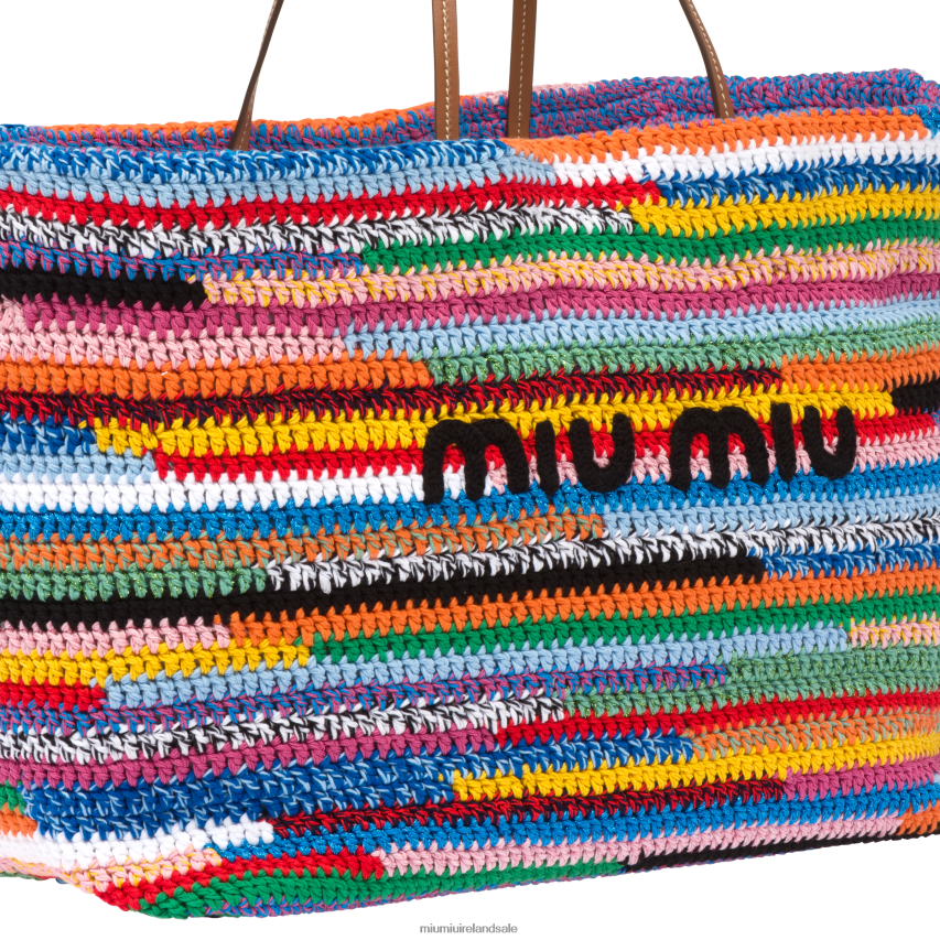 IE Miu MiuCollection Crochet Tote Bag Multicolored XJN62J130