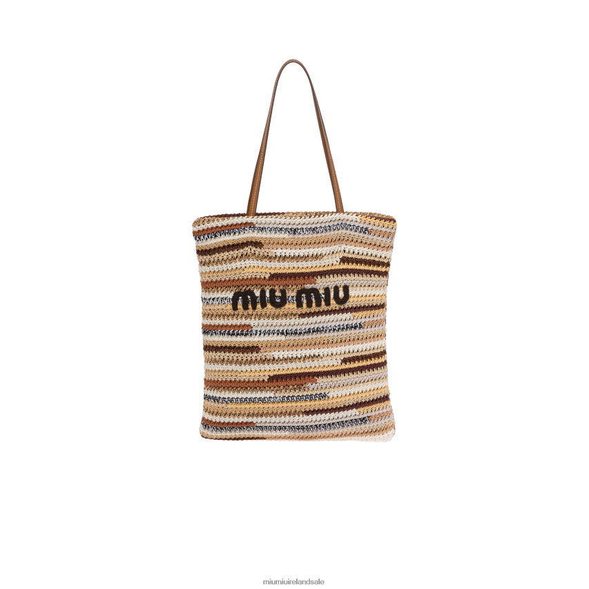 IE Miu MiuCollection Crochet Tote Bag Natural XJN62J126